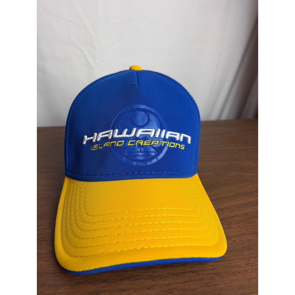 HIC Flex Fitted Surf Hat: Blue & Yellow – Hawaiian Island Creations Cap